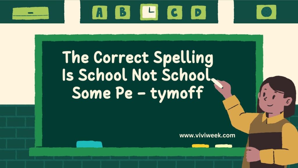 The Correct Spelling Is School Not School. Some Pe - tymoff