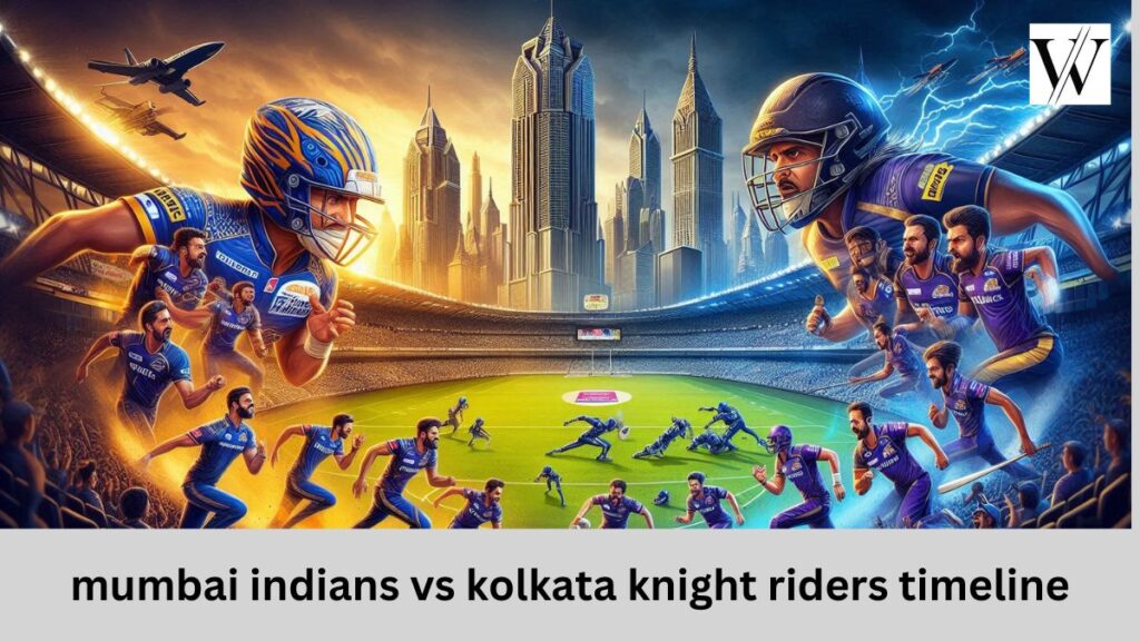 mumbai indians vs kolkata knight riders timeline